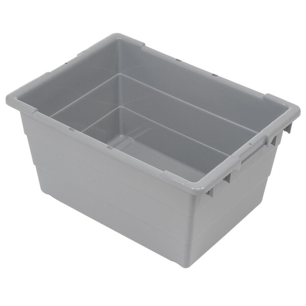 Quantum Storage Systems Cross Stack Storage Tote, 23-3/4 in L x 17-1/4 in W x 12 in H, Gray, Polypropylene TUB2417-12GY - main